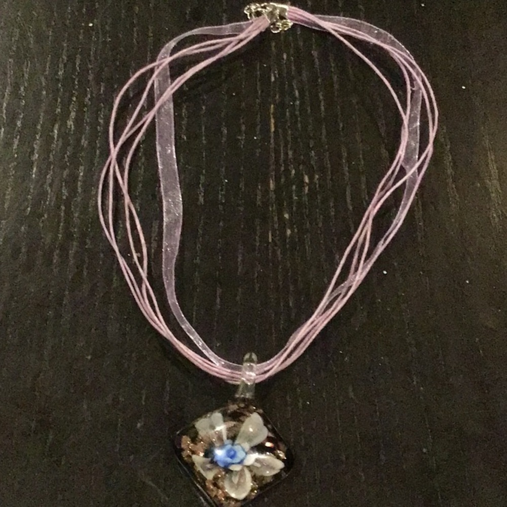 Large flower pendant necklace